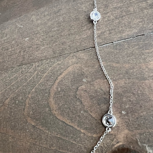 CZ by Kenneth Jay Lane Silver Necklace-NWOT - Picture 2 of 5